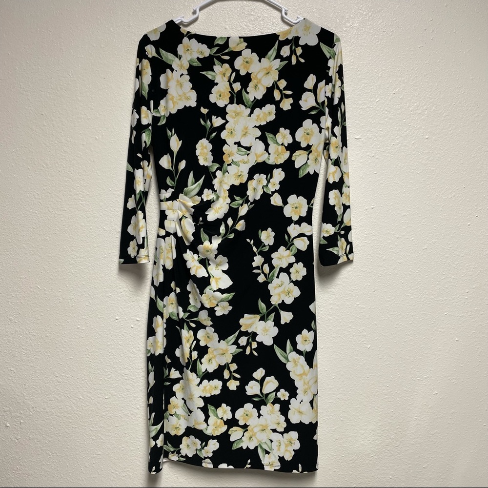 Lauren Ralph Lauren Floral Print Jersey midi dress long sleeve. - Picture 2 of 14